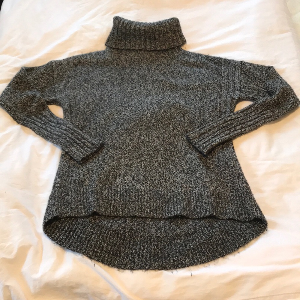 Ann Taylor turtleneck - black and grey